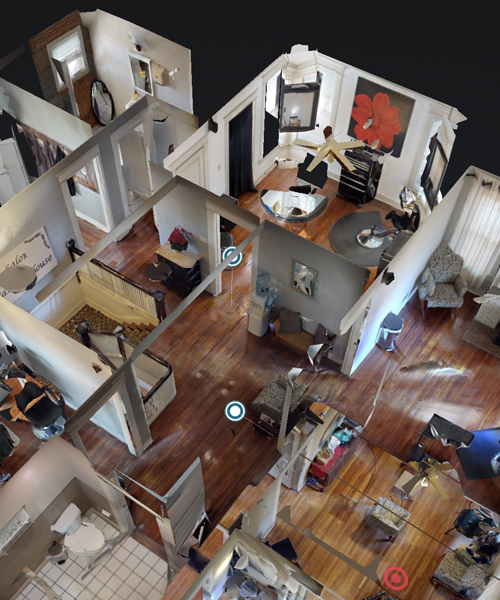 Salon at Vaught House Doll House View